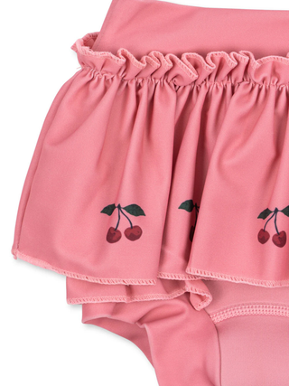 Bobbi Badeshorts mit Volant - Mahogany Rose