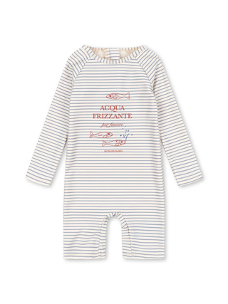 Aster Langarm-Badeanzug - Stripe Bluie