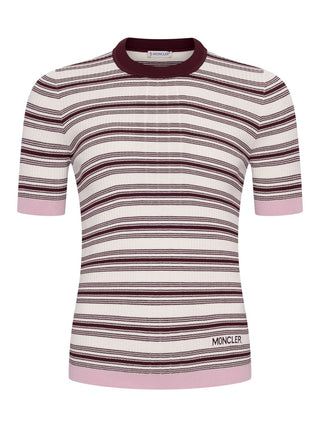 Gestreiftes T-Shirt mit Logo-Schriftzug
