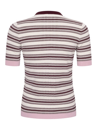 Gestreiftes T-Shirt mit Logo-Schriftzug