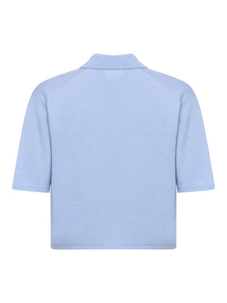 Cashmere Blend Polo in Hellblau