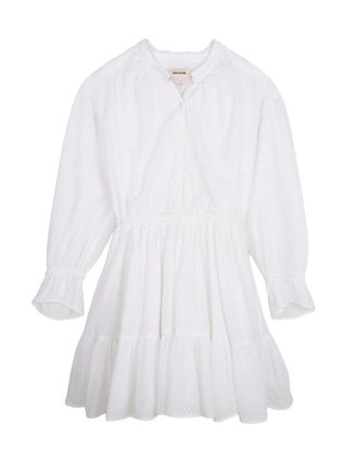 Kleid mit Volant - Weiß