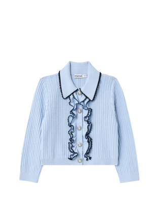 Strickjacke mit Rüschen