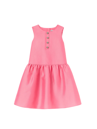 Rosa Taftkleid mit Kristallverzierung