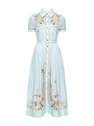 Organza-Kleid mit floralen Details