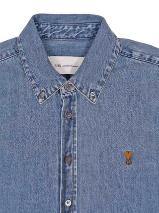 Jeanshemd mit Ami De Coeur Stickerei