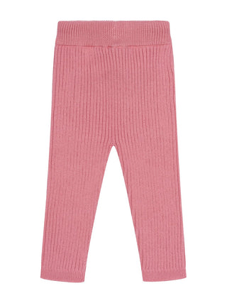 Gerippte Strickhose aus Bio-Baumwolle - Rosa