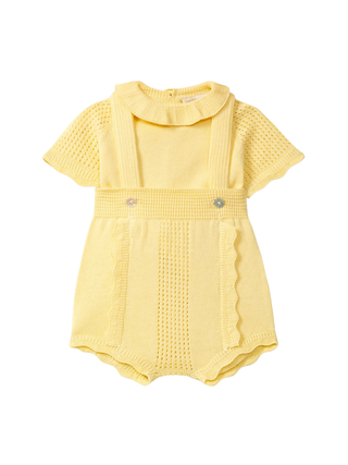 Kurzärmeliger Pullover aus Bio-Baumwolle - Gelb