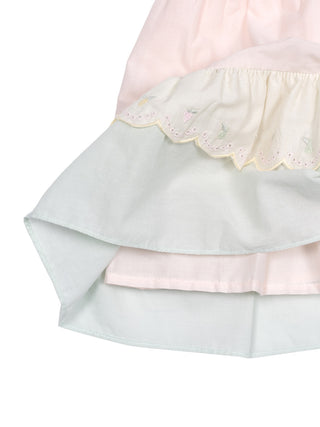 Besticktes Kleid mit Rüschen - Rosa