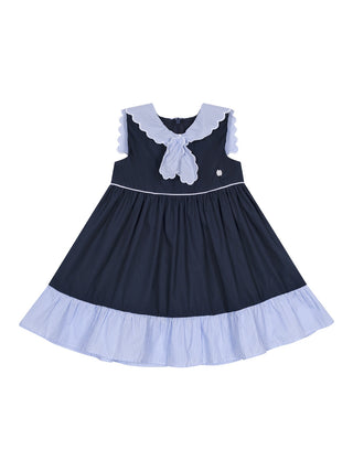 Matrosenkleid mit Zierknoten - Marine