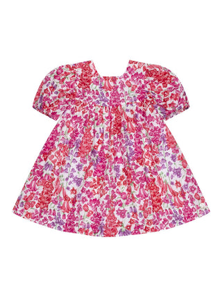 Kleid mit bedrucktem Baumwollstoff Liberty - Rosa