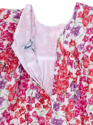Kleid mit bedrucktem Baumwollstoff Liberty - Rosa
