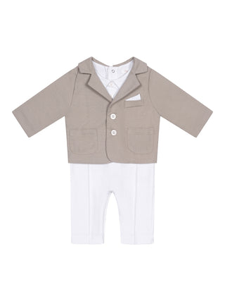 Festlicher Strampler im Layering-Look - Weiß/Beige