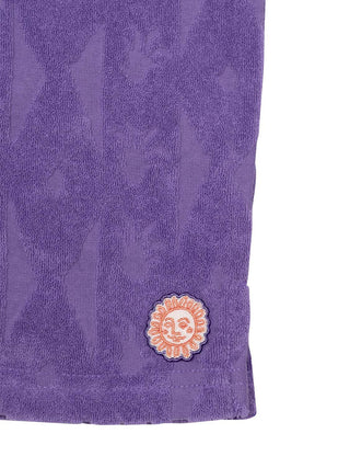 Kurzarmhemd aus Jacquard-Frottee - Lila