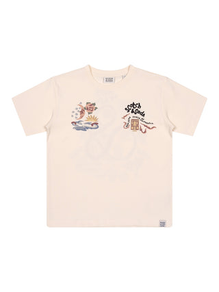 Lässiges T-Shirt mit Stickerei zum 40. Jubiläum - Creme