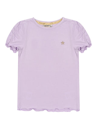Elise geripptes T-Shirt - Lila