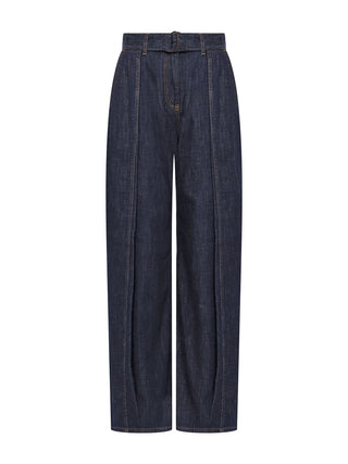 Jeans aus Denim mit Gürtel