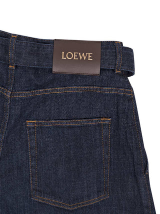 Jeans aus Denim mit Gürtel