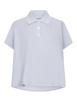 Poloshirt aus Baumwolle in Hellblau
