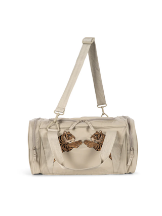 Wochenendtasche mit Tiger-Stickerei - Feather Grey