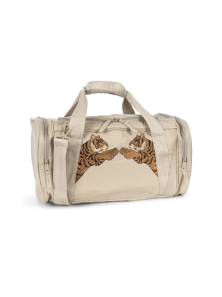Wochenendtasche mit Tiger-Stickerei - Feather Grey