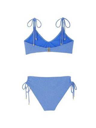 Bahamas zweiteiliger Lurex-Bikini - Blau