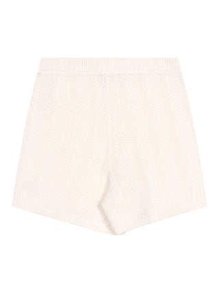 Gehäkelte Baumwollshorts - Weiß