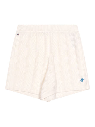 Gehäkelte Baumwollshorts - Weiß