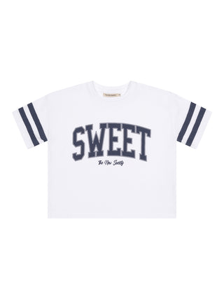 Daylily Pure Cloud College Crop-T-Shirt - Weiß
