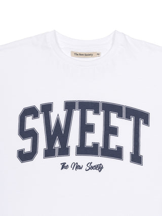 Daylily Pure Cloud College Crop-T-Shirt - Weiß