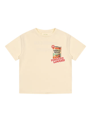 T-Shirt mit Motiv-Print - Creme