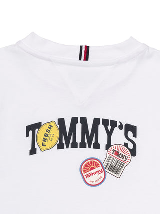 Sticker-Print Grafik T-Shirt - Weiß