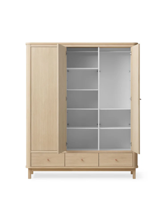 Wood Kleiderschrank 3-türig - Eiche