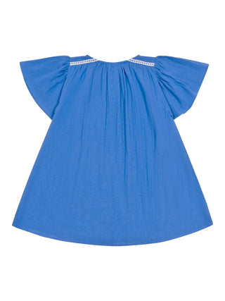 Voile-Kleid aus Bio-Baumwolle - Blau
