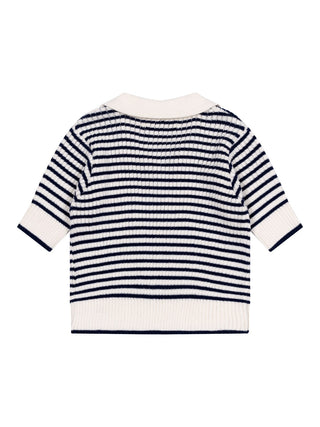 Azalea Strick-Poloshirt Gestreift - Marine