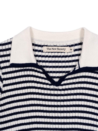 Azalea Strick-Poloshirt Gestreift - Marine