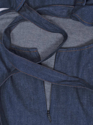 Aster Denim Frill Midikleid