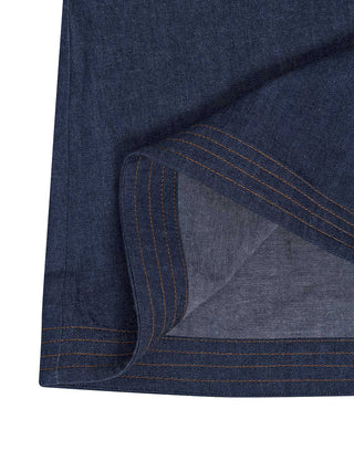 Aster Denim Frill Midikleid