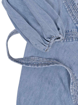 Indra Denim Wickelkleid in Midi