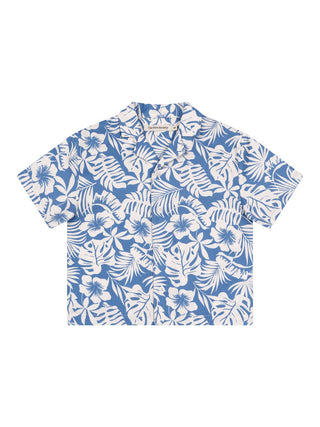 Garden Hemd mit Tropical Print - Blau