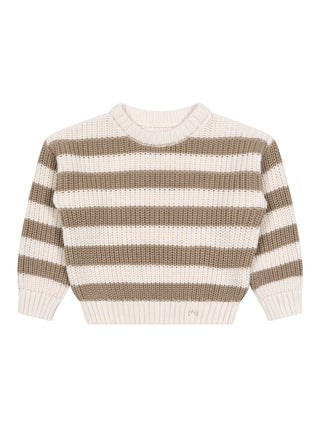 Lantana Strickpullover, gestreift - Beige