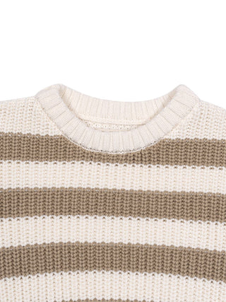 Lantana Strickpullover, gestreift - Beige