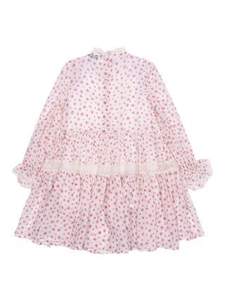 Rosen-Kleid mit Spitzen-Deatils - Rosa/Creme