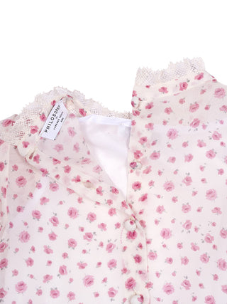 Rosen-Kleid mit Spitzen-Deatils - Rosa/Creme