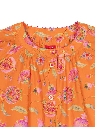 Beso Bluse mit Print - Orange