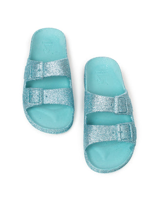 Trancoso Sky Glitzersandalen - Hellblau
