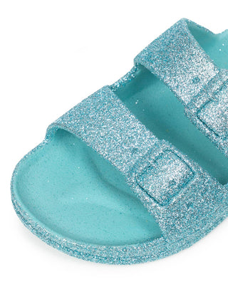 Trancoso Sky Glitzersandalen - Hellblau