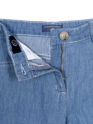Jeans mit weitem Bein - Blau