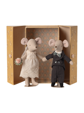 Hochzeitsmäuse Paar in Box - Mama und Papa