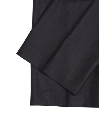 Grey Striped Wool Wide Leg Drawstring Pants